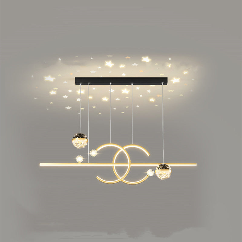 Arisha Suspension Linéaire Moderne Noir/Doré, Salon