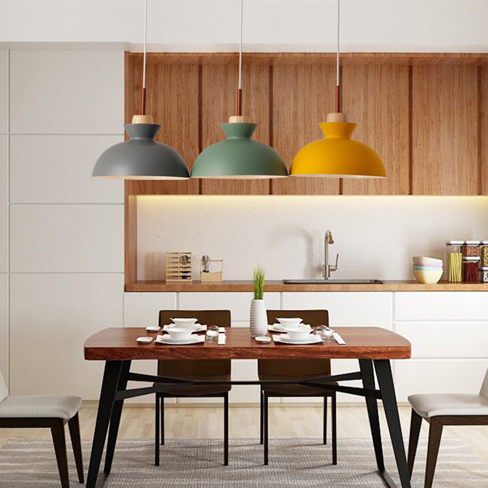 Valentina Suspension Luminaire 3 Lampes Moderne Design Jaune/Vert Métal Chambre/Salle à Manger