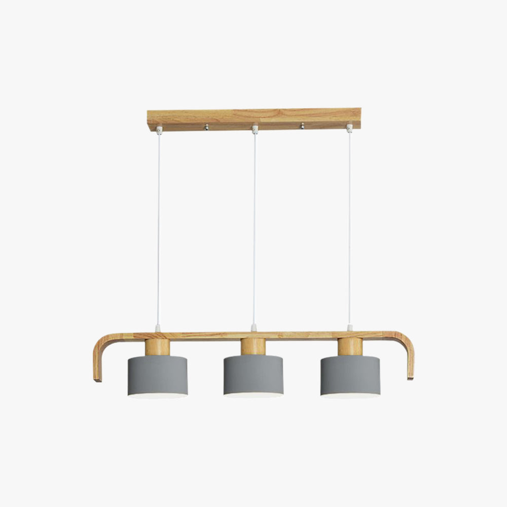 Valentina Moderne Luminaires Suspensions Cylindre Nordique Bambou Blanc/Vert/Gris Chambre à Coucher