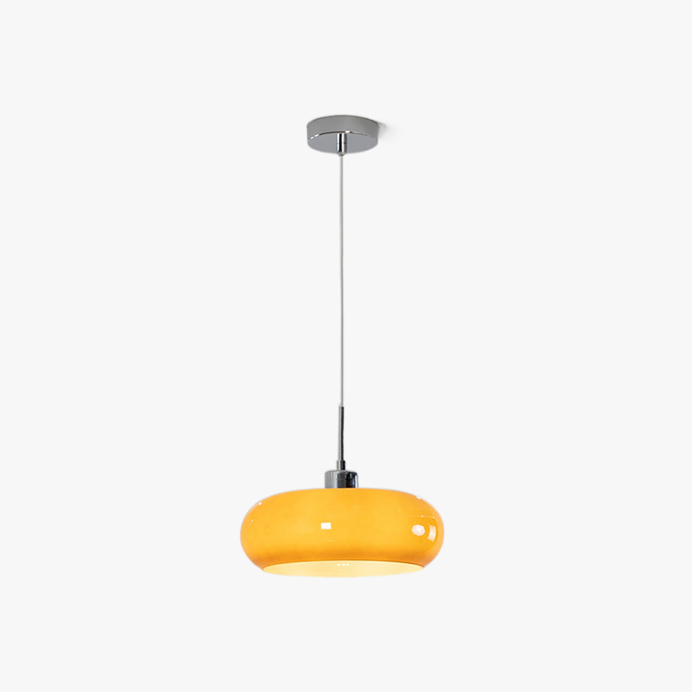 Valentina Suspension Dôme Moderne Verre, Blanc/Orange, Salle de Bain