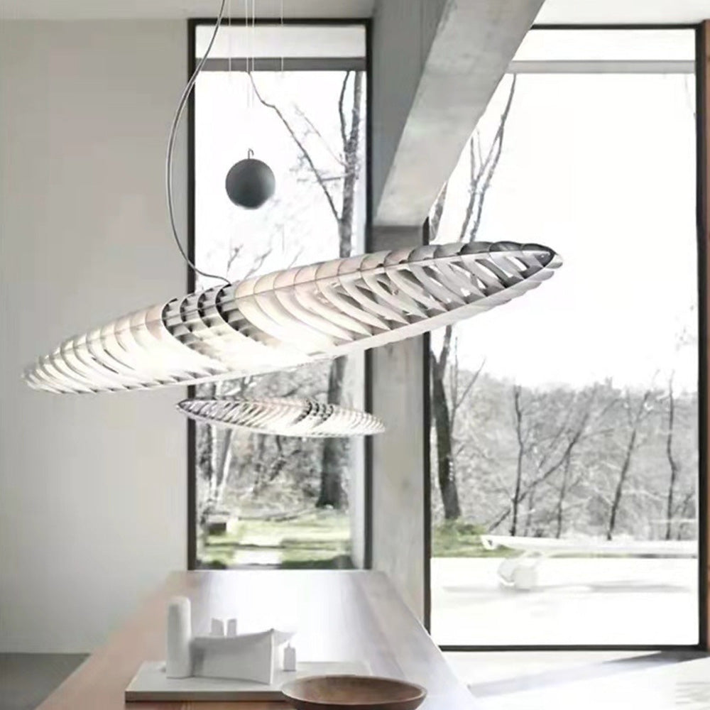 Arisha Suspension Feuille Contemporaine, Acier Inoxydable/Acrylique, Chambre