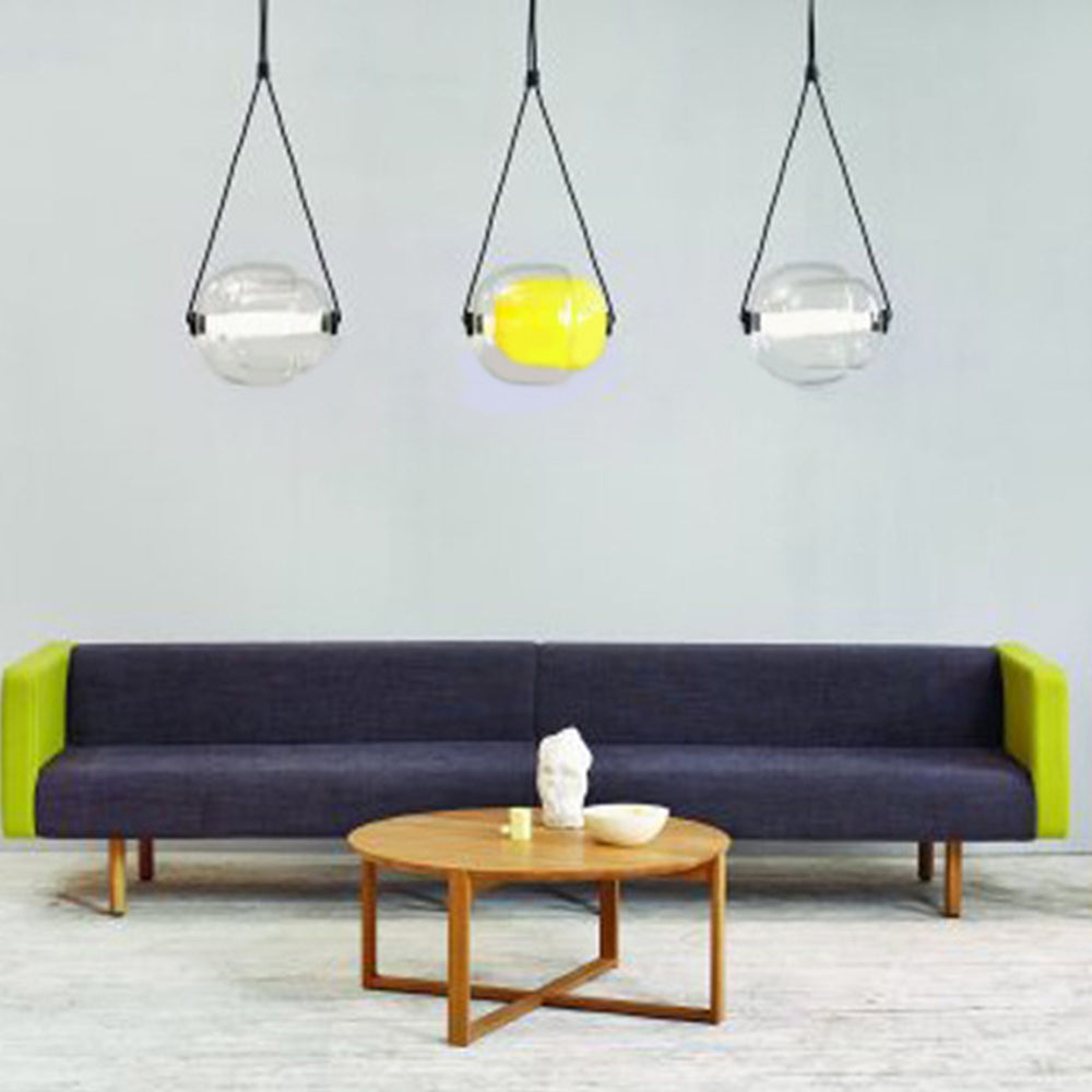Valentina Design Luminaires Suspensions Bulle Moderne LED Verre Bleu/Jaune/Rose/Blanc Salon/Chambre à Coucher