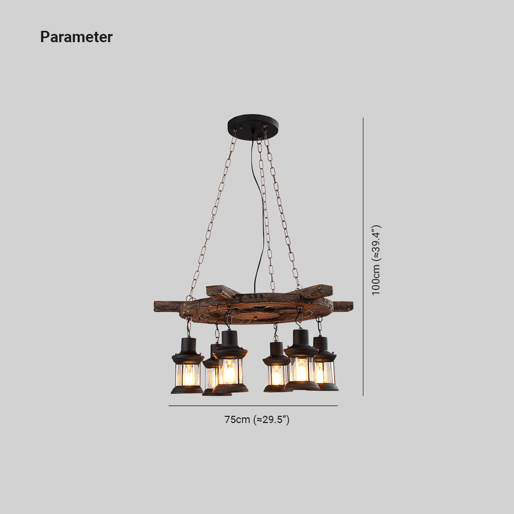 Epoch Suspension Rudder Vintage, Metal/Bois, Noir/Marron, Chambre