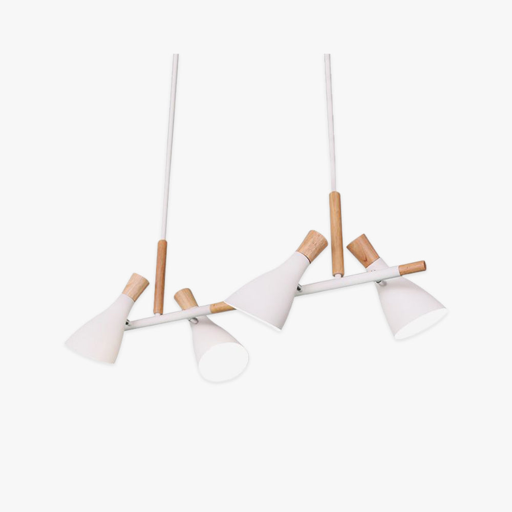 Valentina Luminaires Suspensions 4 Lampes Nordique Bois/Métal Blanc/Vert/Gris Cuisine/Salon