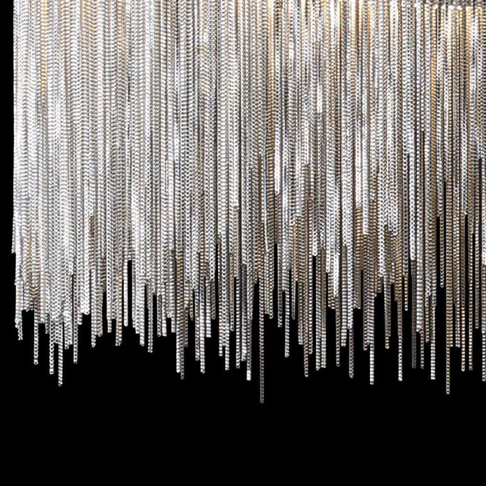 Arisha Applique Murale des Chaines à Franges Moderne Métal Argent Chambre à Coucher/Salon