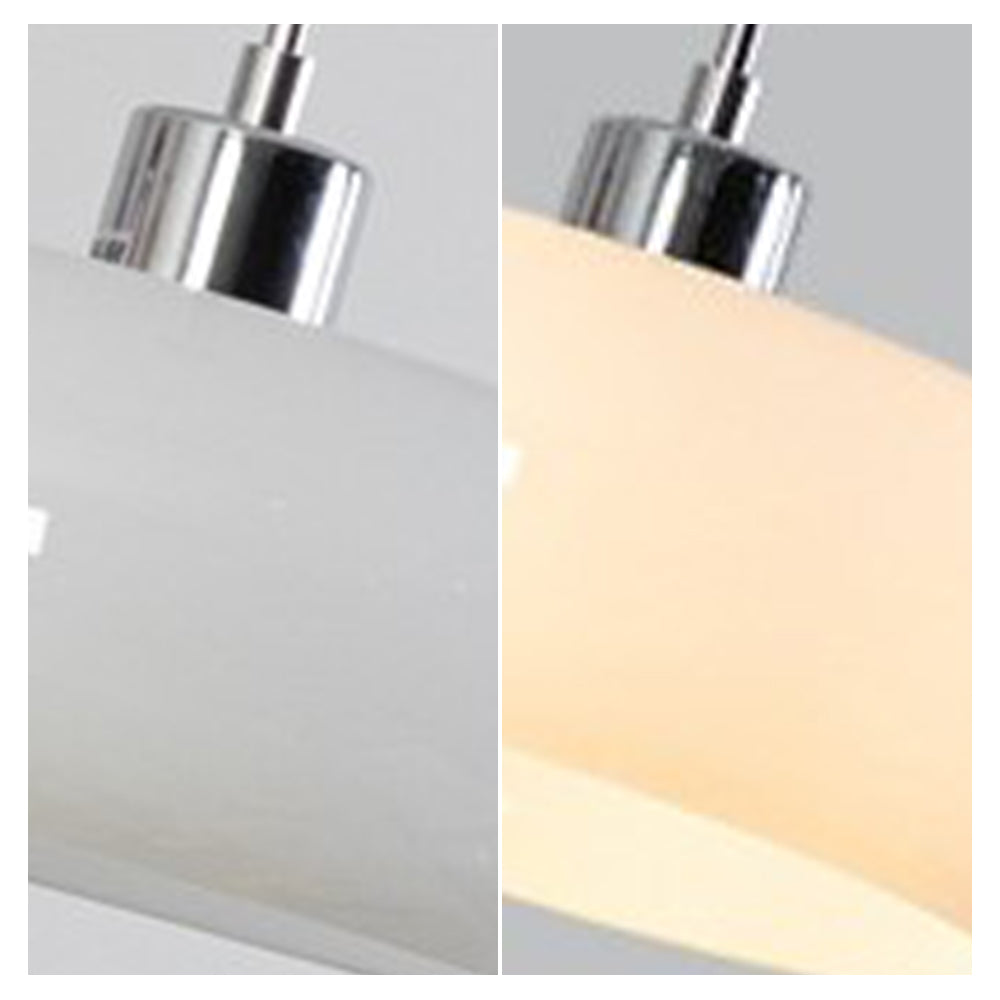 Valentina Suspension Dôme Moderne Verre, Blanc/Orange, Salle de Bain