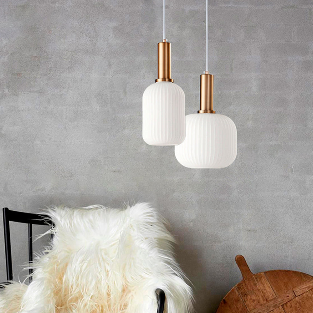 Valentina Luminaires Suspensions Cylindre Moderne Blanc