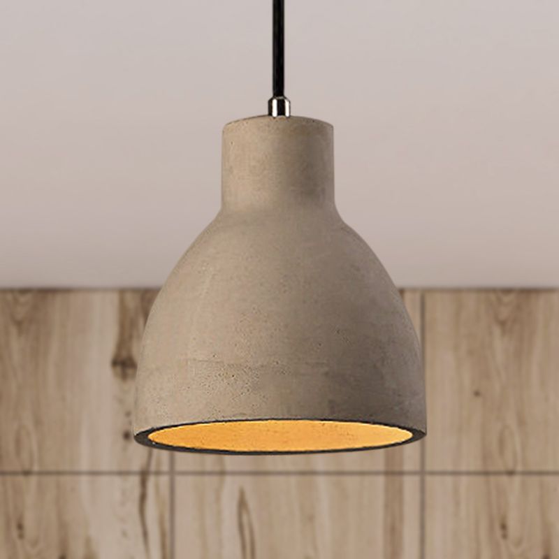 Avi Dôme LED Suspension Gris Fumé Chambre Métal/Ciment Chambre à coucher
