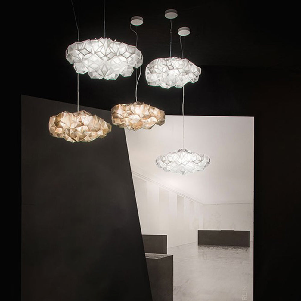 Arisha Suspension Irrégulier Géométrique, Metal/Acrylique, Blanc/Noir, Chambre