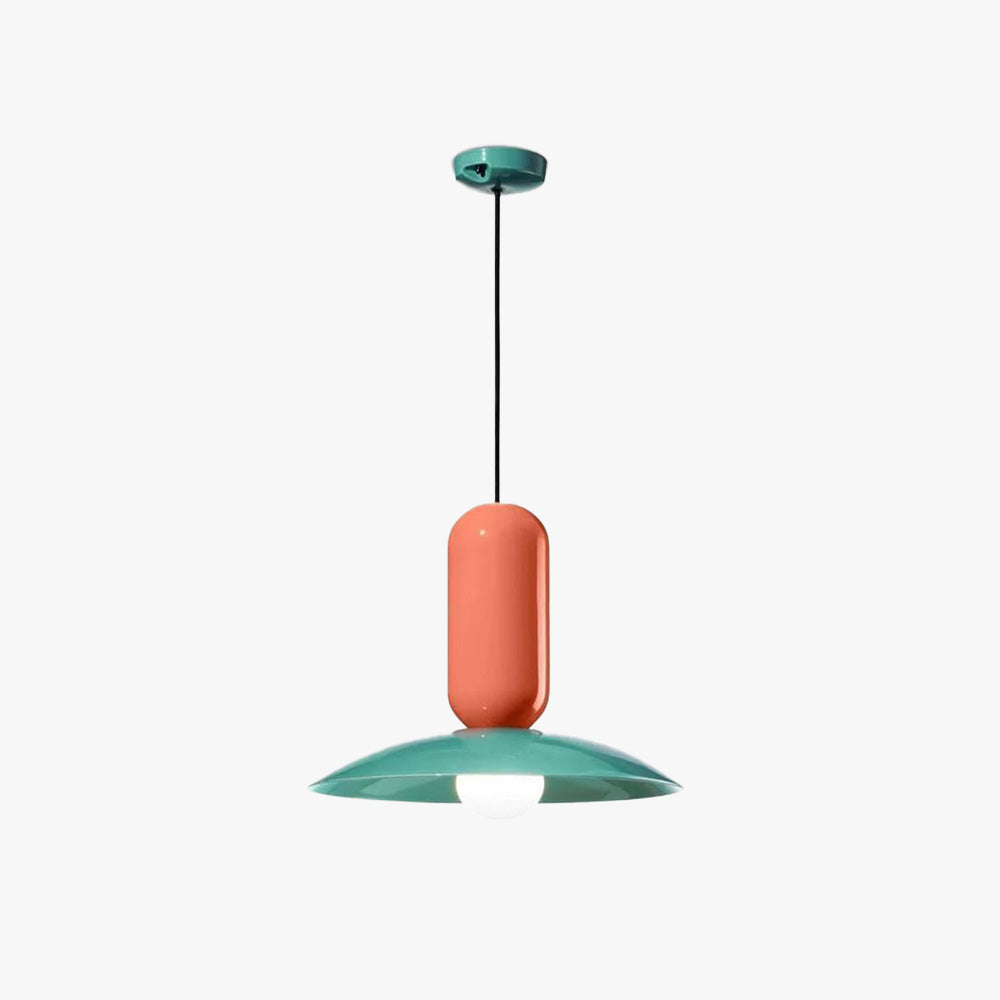 Valentina Suspension Dôme Moderne, Metal, Vert/Blanc/Orange, Salon