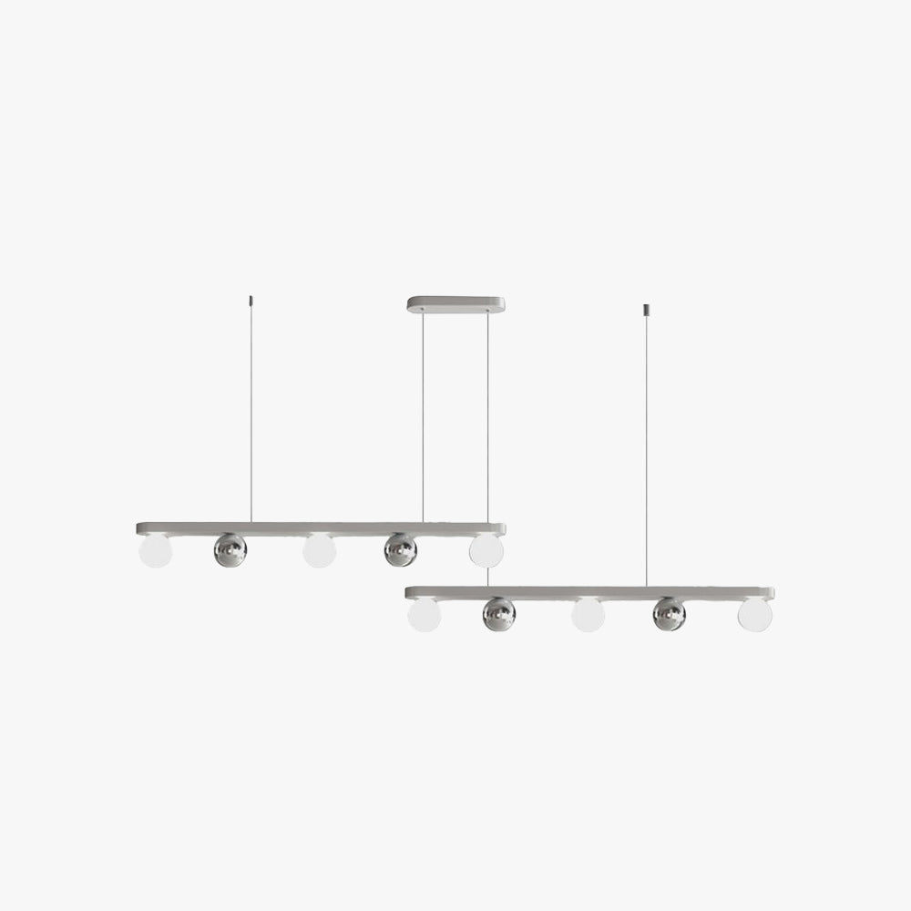 Valentina Suspension Linéaire Moderne Métal/Acrylique Blanc/Argent Chambre à Coucher