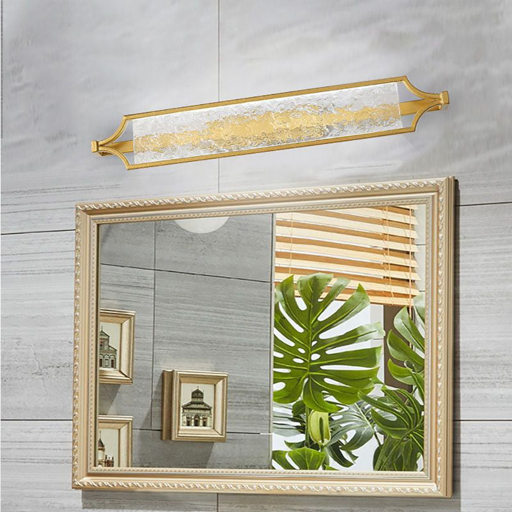 Arisha Design LED Applique Murale Salle de Bain Rectangulaire Moderne Métal/Acrylique Or Chambre à coucher