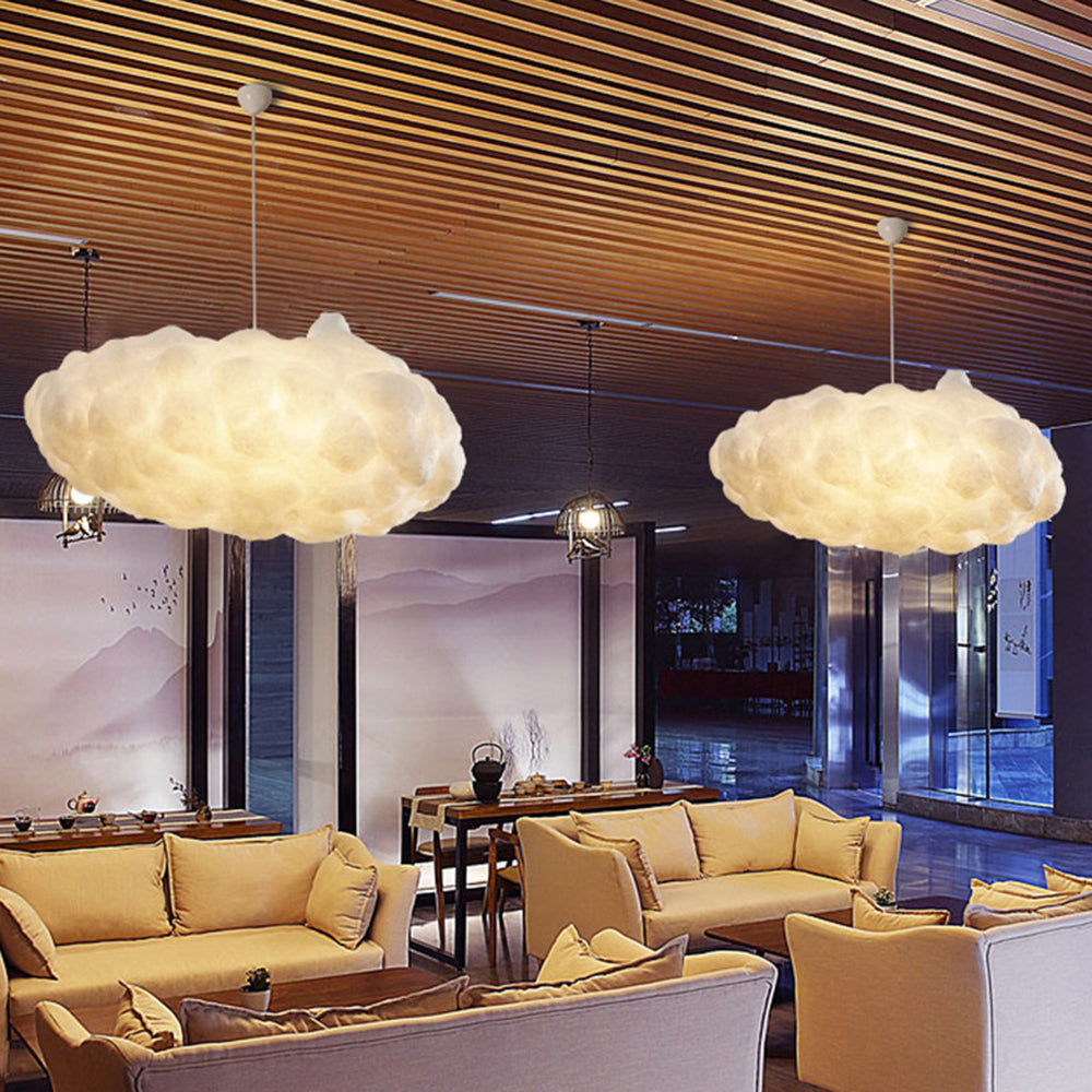 Aria Suspension Nuage Art Deco Blanc Salon/Chambre à Coucher