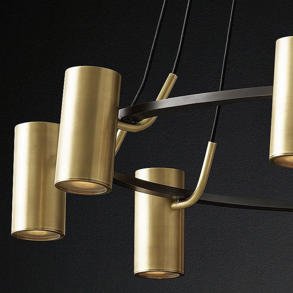 Arisha Moderne Anneau LED Suspension Doré Métal Salon Chambre à Coucher