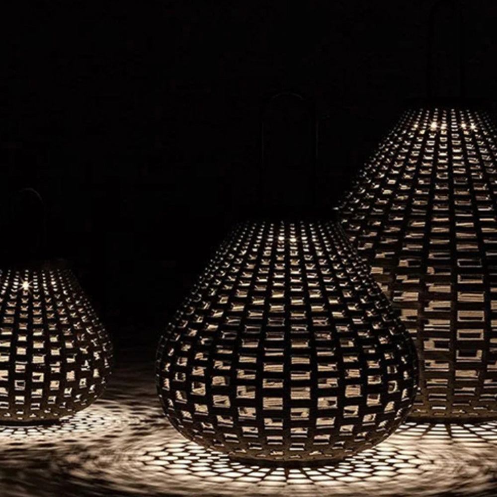 Ritta Vintage Petie LED Lampadaire Brun Métal/Tissu Extérieur