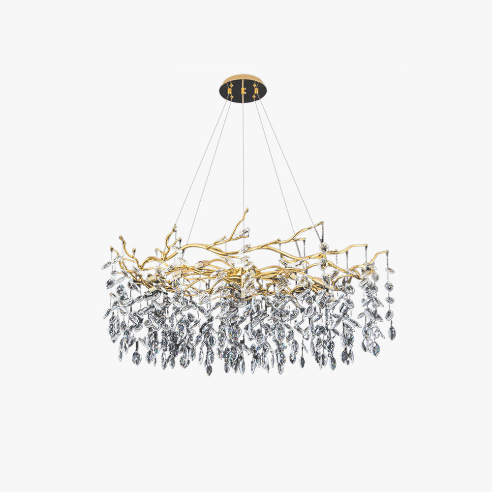 Kristy Lustre Branche Moderne Cristal/Métal Doré Salon