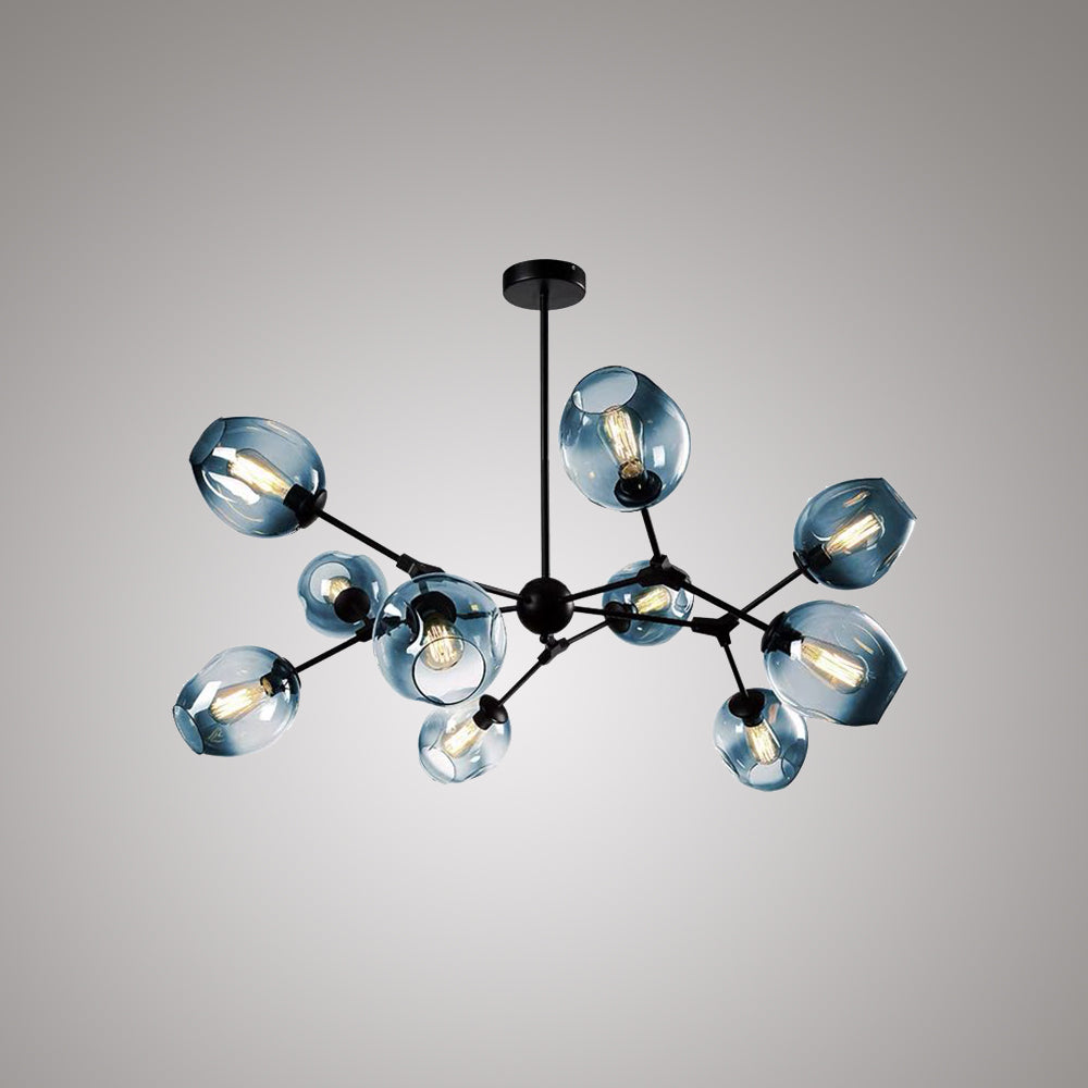 Valentina Suspension Multi Retro, Metal/Verre, Noir/Or, Chambre