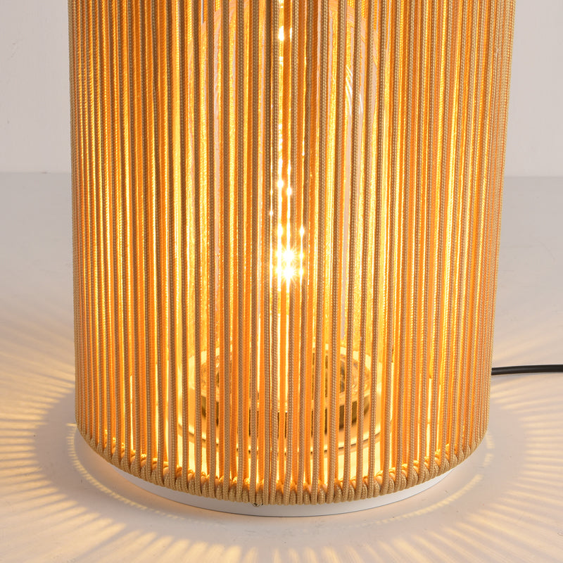 Ritta Lampadaire Cantine Moderne, Métal/Rotin, Bois, Extérieur