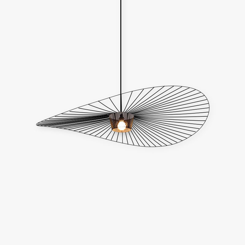 Ritta Suspension Vague Moderne, Tissu, Noir/Marron/Doré/Blanc, Salon