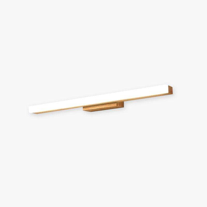 Arisha Applique Murale Miroir Linéaire Minimaliste, Bois, Noyer, Salon