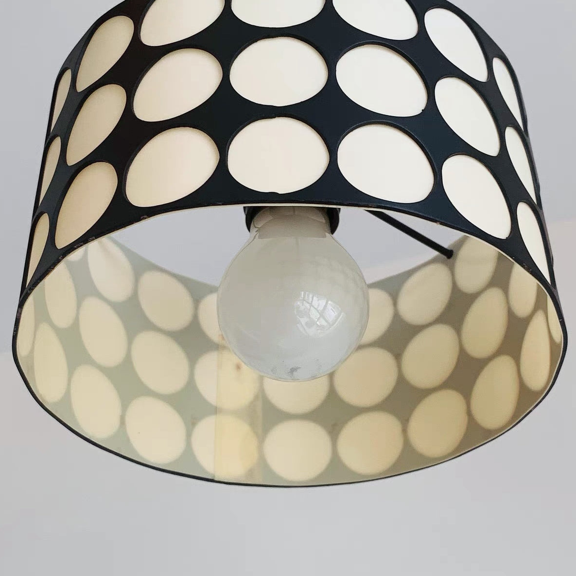Valentina Rétro Ronde LED Suspension Métal/Tissu Salon