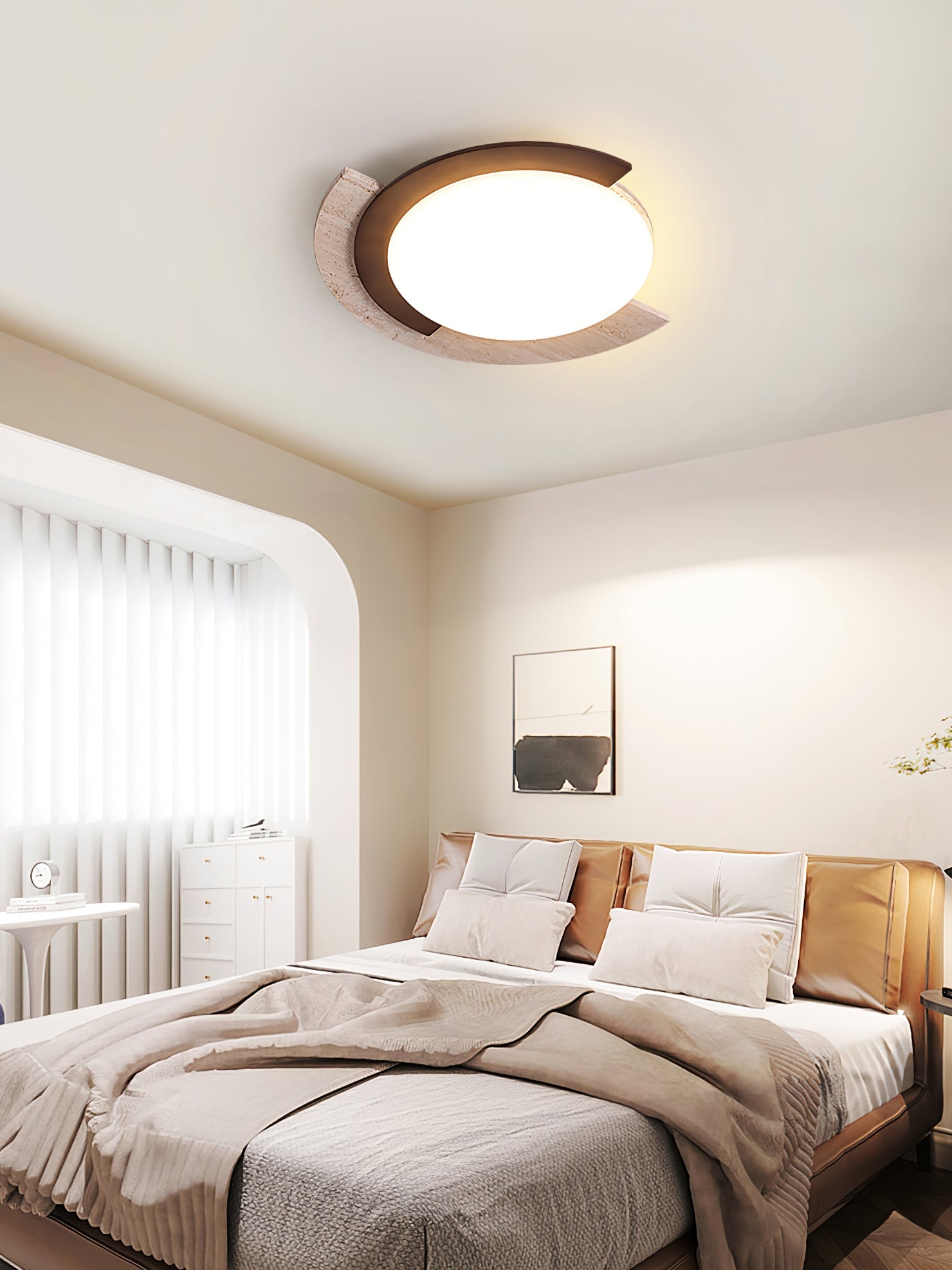 Alaric Moderne Acrylique Travertin Plafonnier Lampe
