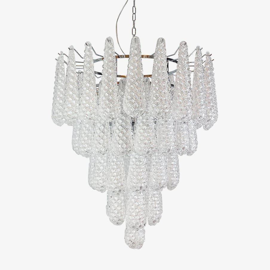 Aurora Chandelier Clear Droplets Murano Glass Waterfall Diamond - Letslighting