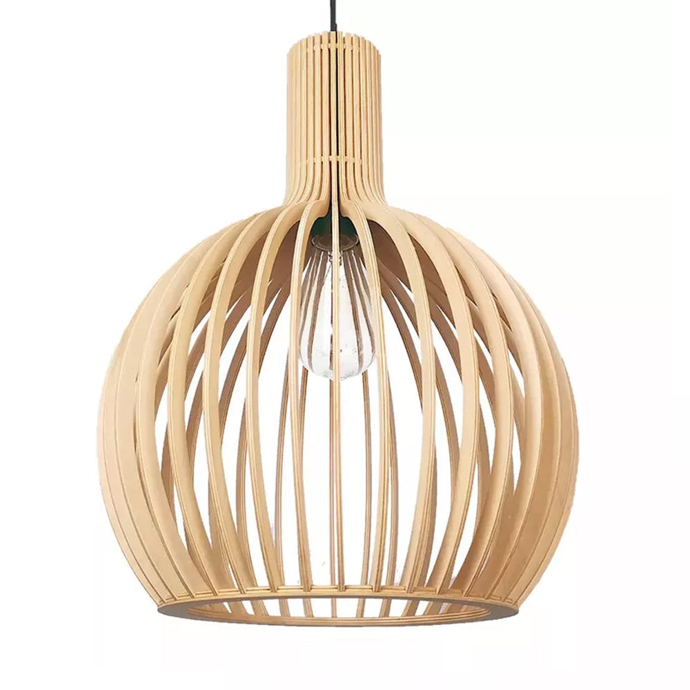Muto Suspension Design en Bois Sculpté Naturel Salle à Manger