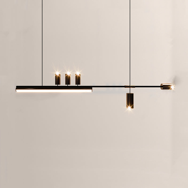 Ray Suspension Linéaire Moderne, Métal, Doré, Salon