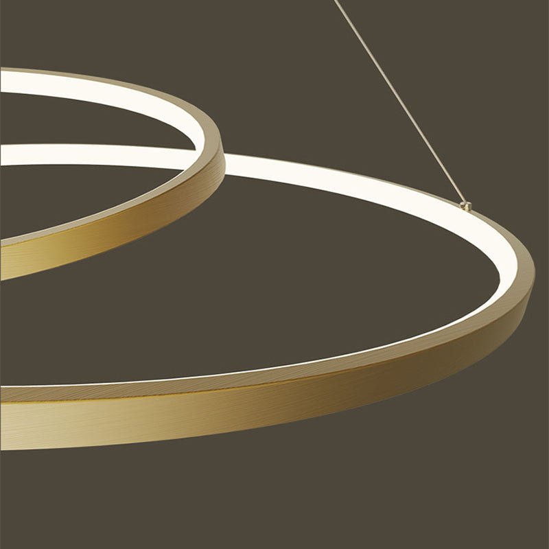 Arisha Suspension Cercle Courbé, Cuivre pur, Noir/Or, Salle à Manger/Chambre à Coucher