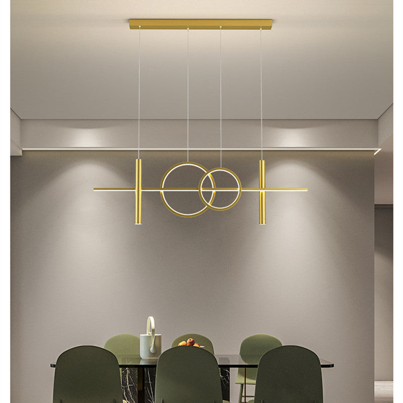 Arisha Suspension Circulaire Moderne LED Métal Noir/Or Salon/Salle à manger
