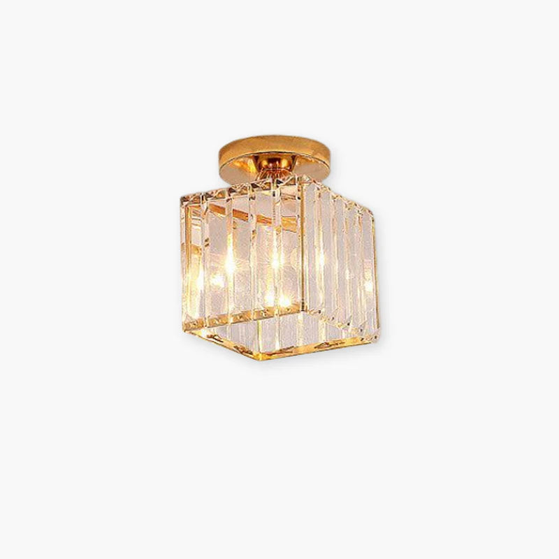 Kristy Plafonnier Carré/Rond Moderne,Cristal, Noir/Argent/Or, Salon
