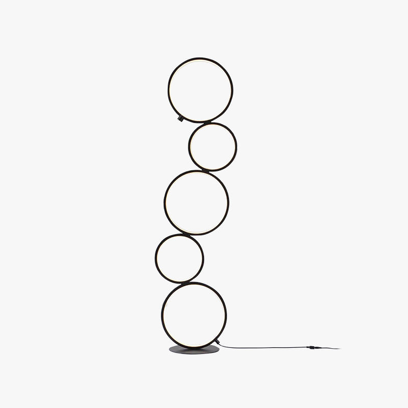 Arisha Lampadaire Sur Pied Rond Minimaliste, Blanc/Noir, Salon