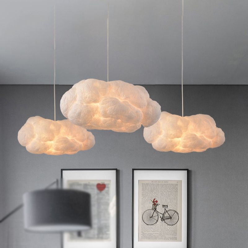 Aria Suspension Nuage Art Deco Blanc Salon/Chambre à Coucher
