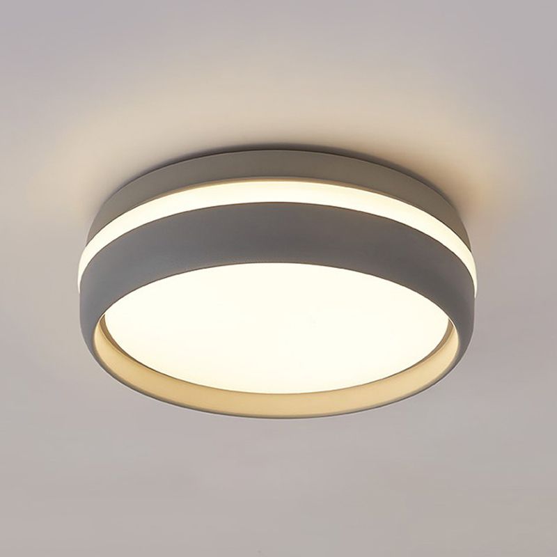 Arisha Plafonnier Rond Moderne, Métal, Noir/Gris, Salon