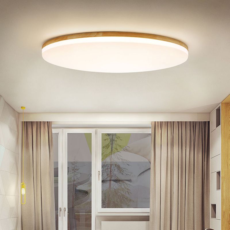 Muto Plafonnier LED Grande Rond Moderne Bois
