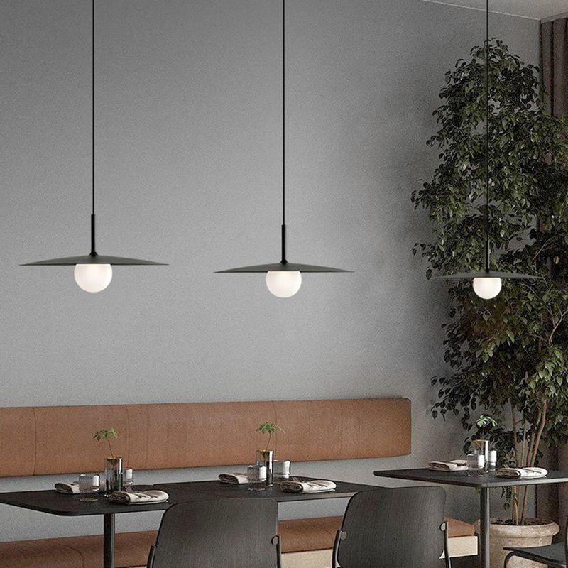 Arisha Suspension Dôme Moderne, Métal /Verre, Noir/Blanc/Grise, Chambre