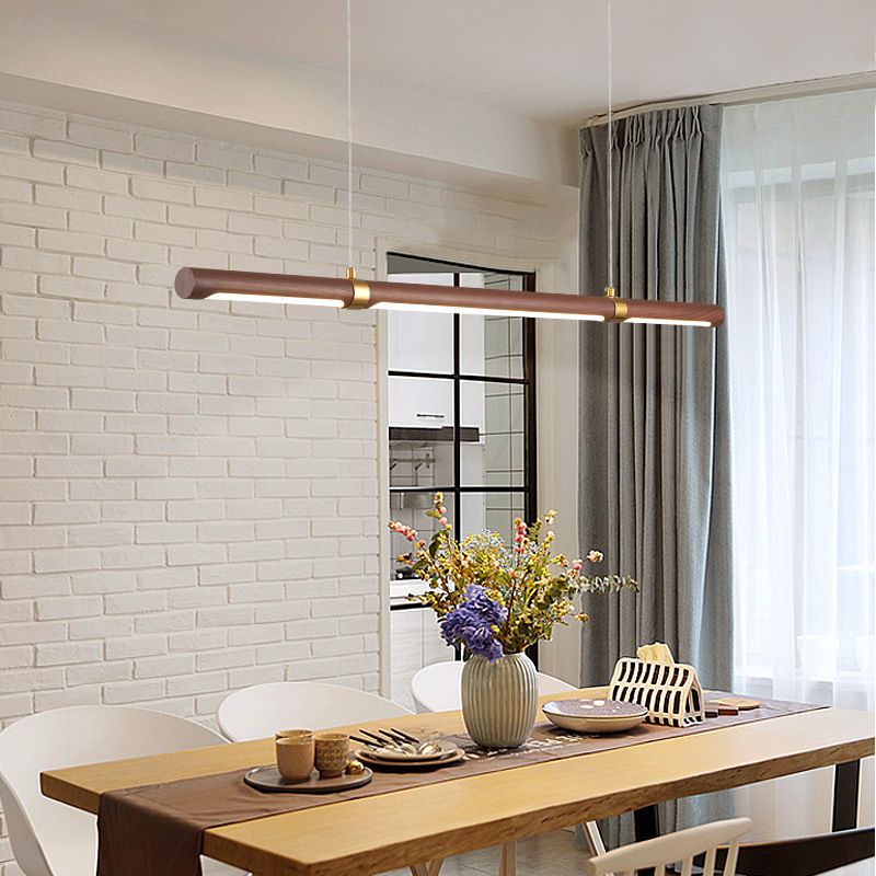 Muto Design Italien Luminaires Suspensions Linéaire Rustique Métal/Acrylique Bois Cuisine/Chambre