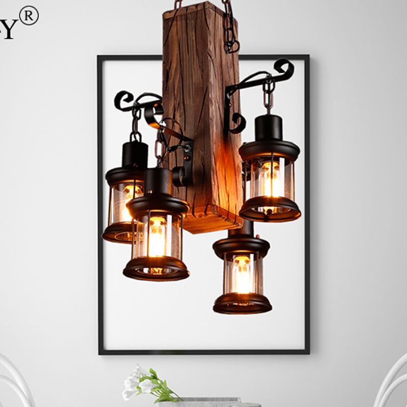 Epoch Vintage LED Lustre Noir Métal/Verre Salon Chambre à coucher