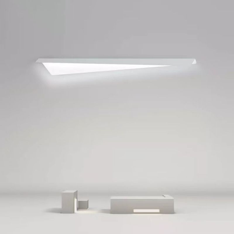 Arisha Applique Murale Géométrique Minimaliste, Métal, Blanc, Salon