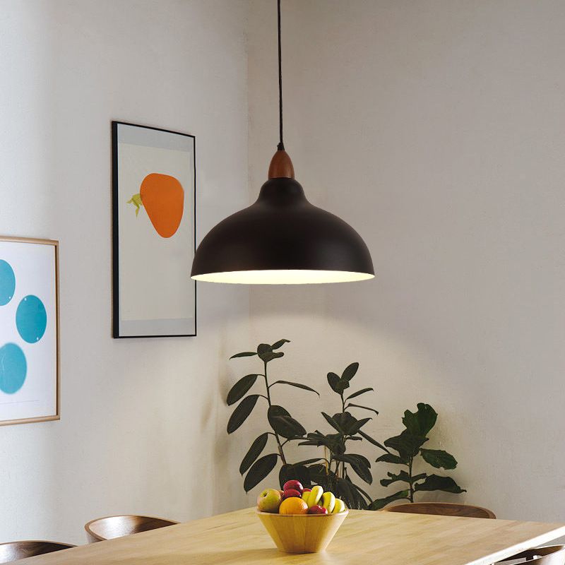 Valentina Suspension Bol Moderne, Métal, Noir/Blanc, Salon