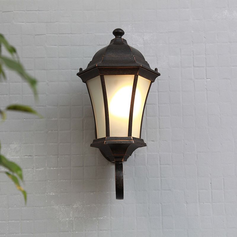 Silva Vintage LED Applique Noir Métal Verre Extérieur Jardin Balcon