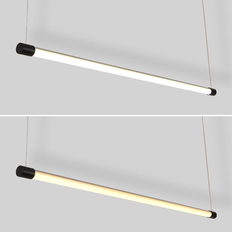 Ray Linéaire LED Suspension Noire Argent Métal Chambre à coucher