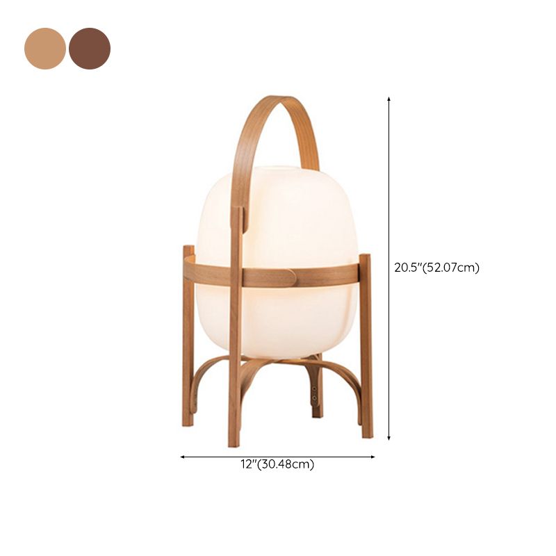 Muto Lampadaire Lanterne Moderne, Bois/Verre, Blanc/Bois, Salon
