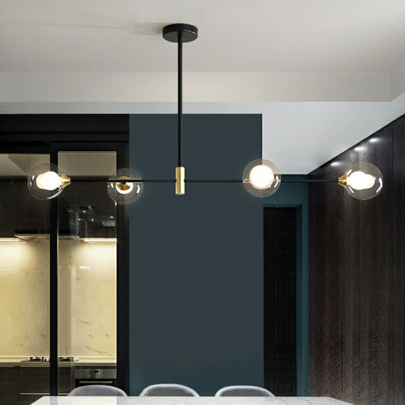 Valentina Suspension Linéaire Minimaliste, Metal/Verre, Blanc, Chambre