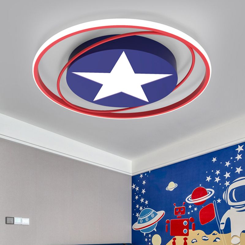 Epoch Moderne Ronde LED Plafonnier Bleu/Blanc Métal Salon Chambre à coucher