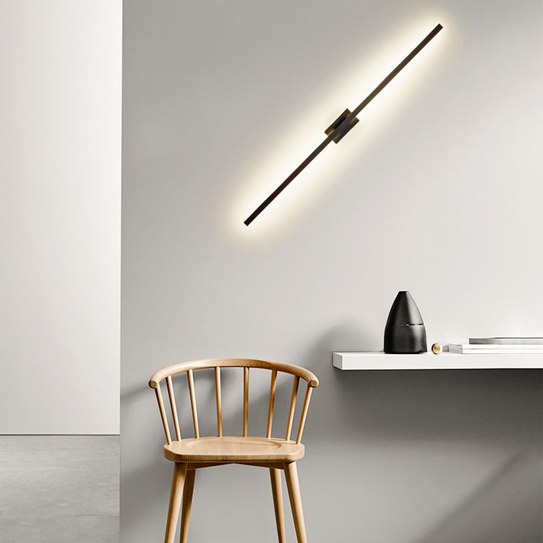 Arisha Longue Intérieur LED Applique Murale Linéaire Moderne Métal Noir Salle de Bain