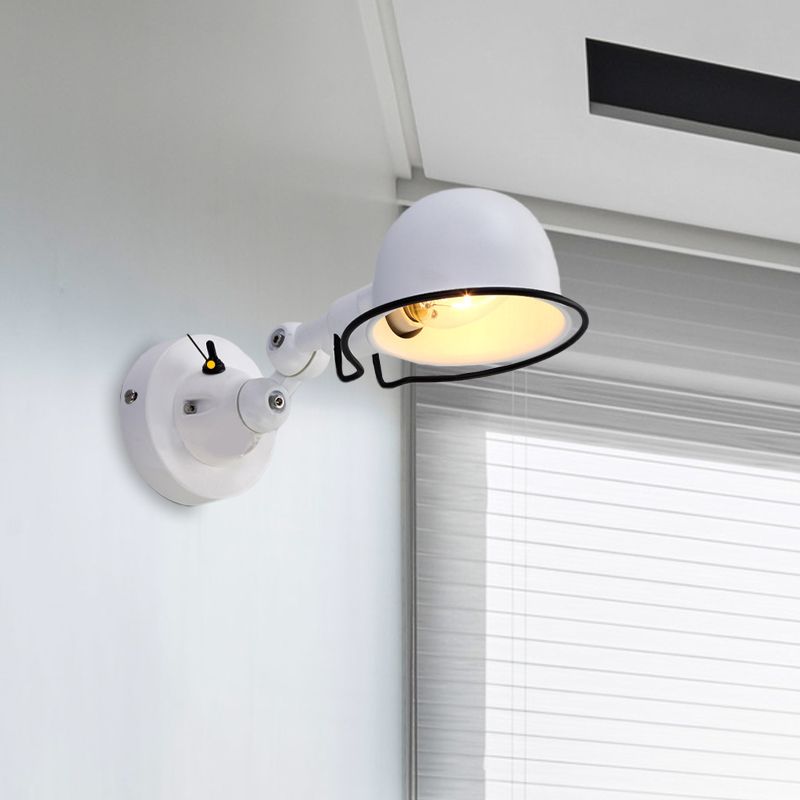 Silva Applique Murale Réglable, Métal, Noir/Blanc/Rouille, Bureau