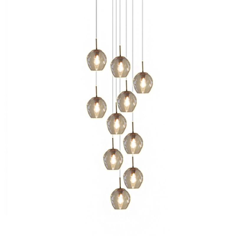 Valentina Moderne LED Lustre Doré Métal Verre Salon Chambre à coucher