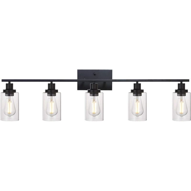 Silva Applique Murale Miroir Cylindrique Moderne, Verre/Métal, Noir/Or/Nickel, Chambre